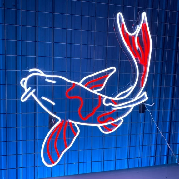 Glowneon Multi-color KOI fish Neon Sign, Long-lasting Wall Art Decor