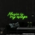 thumbnail image 1 of Glowneon Music Is My Escape Neon Sign, Music Is My Escape Led Sign, Motivation Quotes LED Light, 1 of 5
