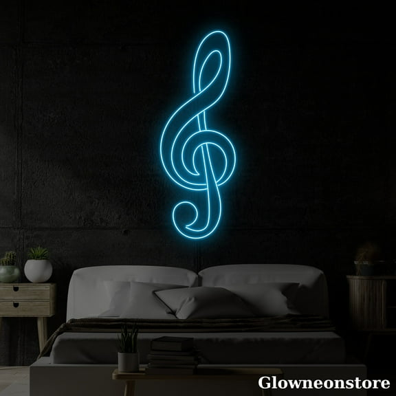 Glowneon Music Note Neon Sign, Music Led Sign, Chord Notes Wall Hanging, Musician Room Decor