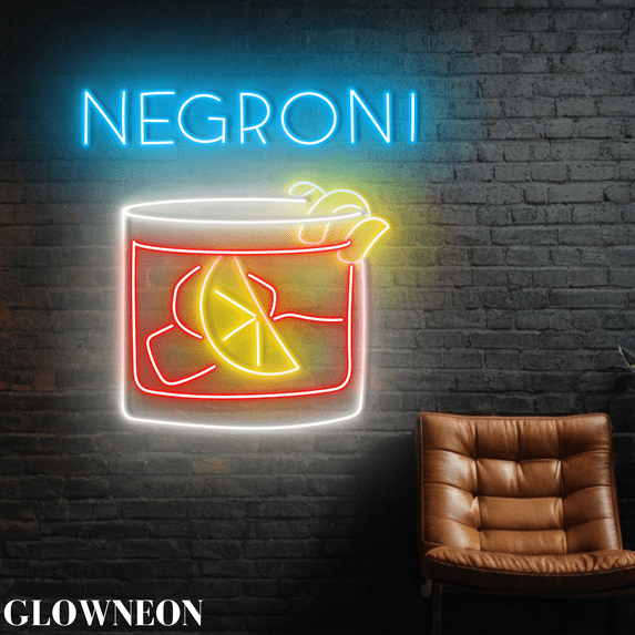 Glowneon Negroni Cocktail Led Lights, Italian Negroni Cocktail Lights