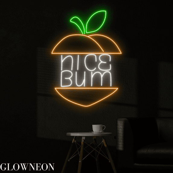 Glowneon Nice Bum Neon Sign, Nice Bum Led Sign, Bathroom Toilet Sign
