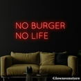 thumbnail image 1 of Glowneon No Burger No Life Neon Sign, Burger Led Sign, Hamburger Decor Store, Fast Food Neon Sign, 1 of 5