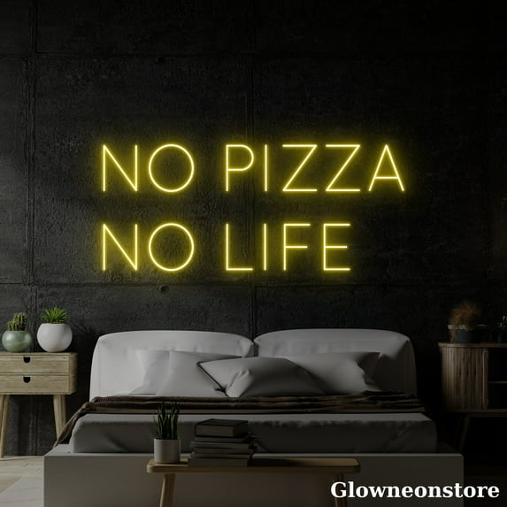 Glowneon No Pizza No Life Neon Sign, Pizza Led Sign, Restaurant Sign, Pizza Decor Store