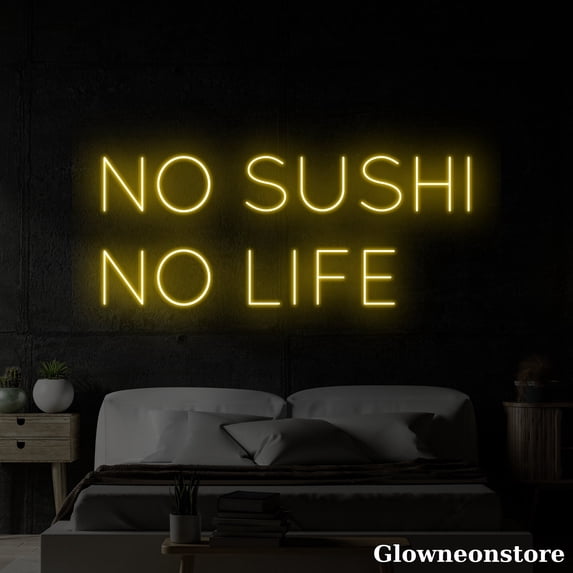 Glowneon No Sushi No Life Neon Sign, Sushi Led Sign, Japanese Food Sign, Sushi Decor Store