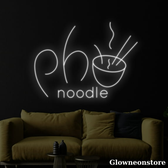 Glowneon Noodle Pho Neon Sign, Pho Led Sign, Pho Restaurant Sign, Vietnamese Food Neon Light