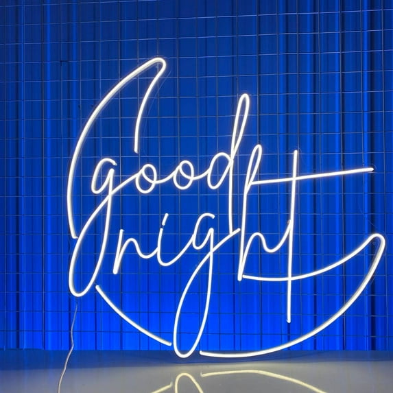 Glowneon Noon Good Night Neon Sign, Room Wall Art Decor