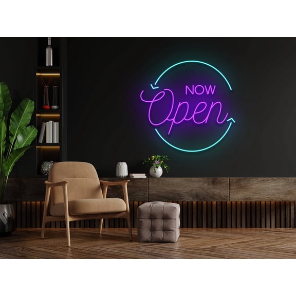 Glowneon Now Open Welcome Hanging Neon Signs, Welcome Sign