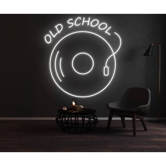 Glowneon Old School Retro Vinil Neon Sign, Retro Home Room Decor