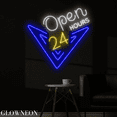 thumbnail image 1 of Glowneon Open 24 Hours Logo Neon Led Light For Store Shop, Wall Decor, 1 of 5