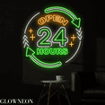 thumbnail image 1 of Glowneon Open 24 Hours Neon Sign, 24 HourBar Pub Wall Led Decor, 1 of 4