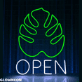 thumbnail image 1 of Glowneon Open Monstera Shop Neon Sign, Monstera Leaf Home Led Decor, 1 of 5