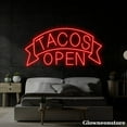thumbnail image 1 of Glowneon Open Tacos Neon Sign, Tacos Led Sign, Mexican Food Neon Light, Kitchen Art, 1 of 5