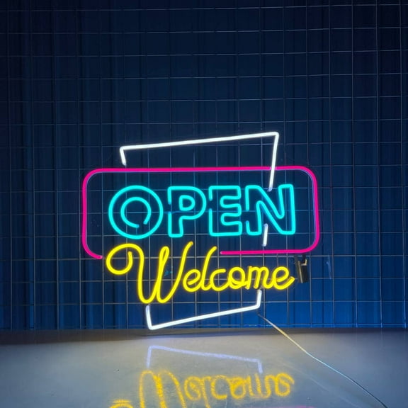 Glowneon Open Welcome Store Led Light, Open Welcome Neon Sign