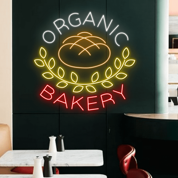 Glowneon Organic Bakery Neon Sign, Bakery Shop Long-lasting signboard