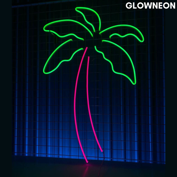 Glowneon Palm Tree Neon Sign, Palm Tree Led Sign, Tropical Tree Decor