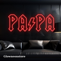 Glowneon Papa Lighting Neon Sign, Papa Father's Day Led Decor