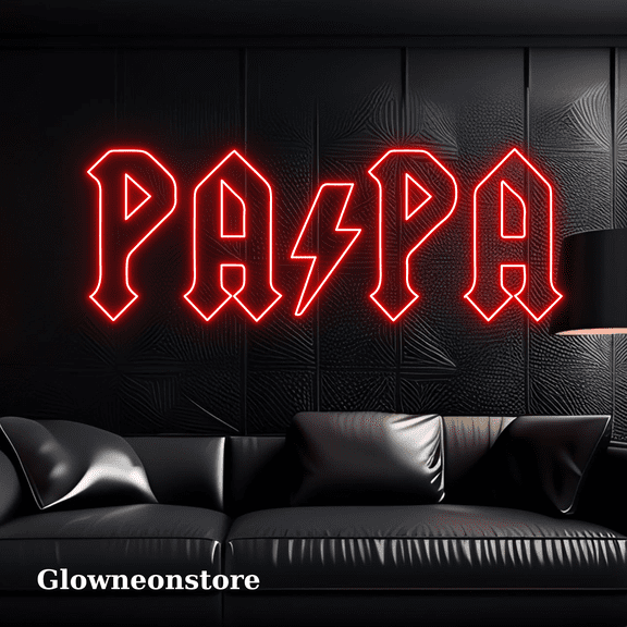 Glowneon Papa Lighting Neon Sign, Papa Father's Day Led Decor