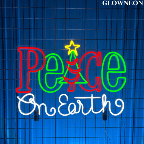 Glowneon Peace On Earth Led Sign For Christmas Day Decor, Xmas Decor