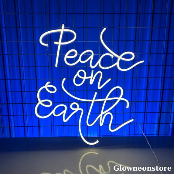 Glowneon Peace on Earth Neon Sign, Christmas Led Sign, Peaceful World Gift Decor, Christmas Gifts
