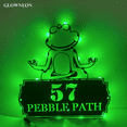thumbnail image 1 of Glowneon Personalized Frog House Number Metal Sign, Frog Address Sign, 1 of 4