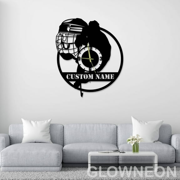 Glowneon Personalized Golf Player Wall Clock, Modern Golf Clock Gift