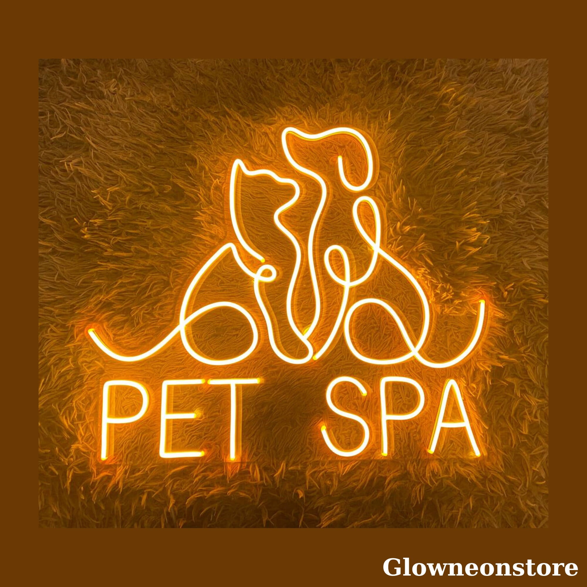 Glowneon Pet Spa Neon Sign, Pet Grooming Led Light, Welcome Open Pet