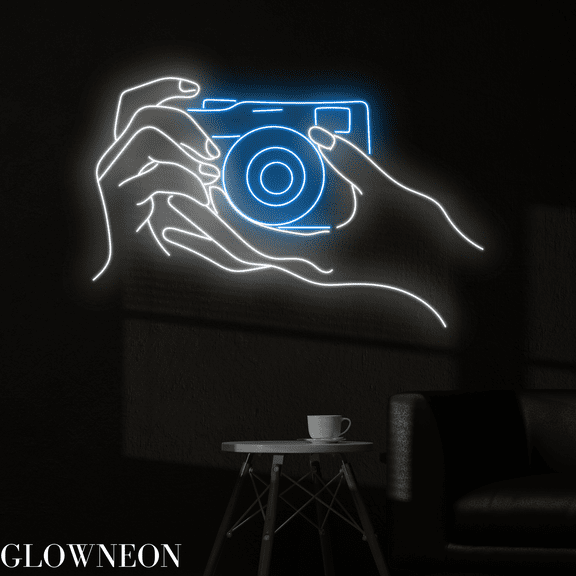 Glowneon Photo Camera Neon Sign, Photo Studio Led Sign, Camera Sign