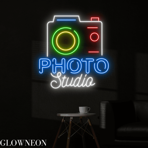 Glowneon Photo Studio Neon Sign, Photo Studio Led Sign, Camera Decor