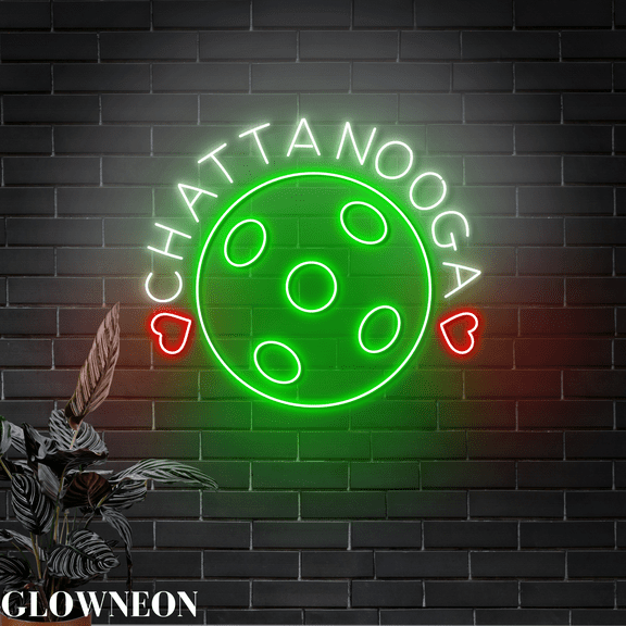 Glowneon Pickleball Chattanooga Led Light, Open Pickleball Club Light