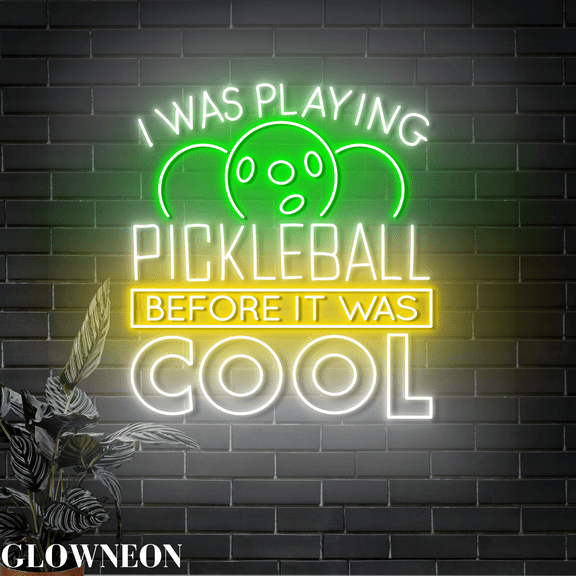 Glowneon Pickleball Quote Led Light, Pickleball Logo Neon Light Decor