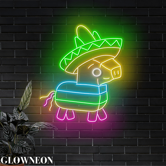 Glowneon Pinata Horse Led Wall Decor, Mexican Pinata Restaurant Decor