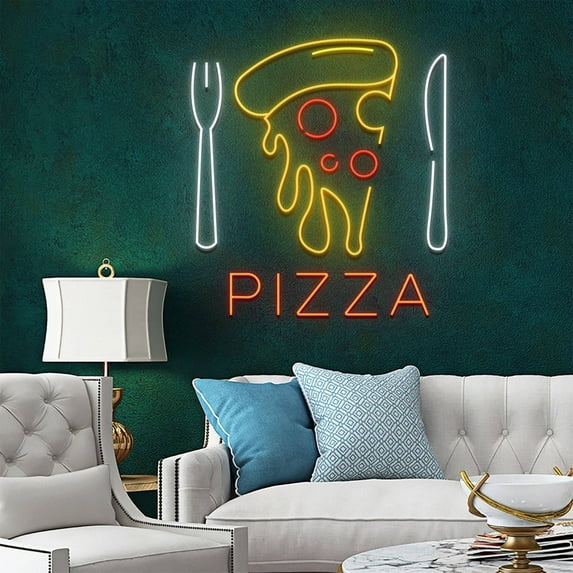 Glowneon Pizza Open Neon Sign, Restaurant Led Signboard
