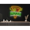 thumbnail image 1 of Glowneon Pizza Restaurant Decor Neon Sign, Pizza Slide Led Light, 1 of 4