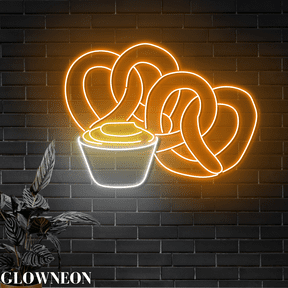 Glowneon Pretzel Wall Led Sign, Germany Pretzel Neon Sign, Bakery Art