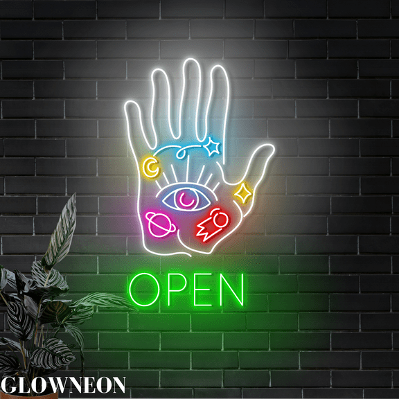 Glowneon Psychic Shop Open Neon Wall Decor, Psychic Reading Led Sign