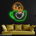 thumbnail image 1 of Glowneon Puppy In Cup Neon Sign For Pet Spa And Bedroom Decorations, 1 of 5