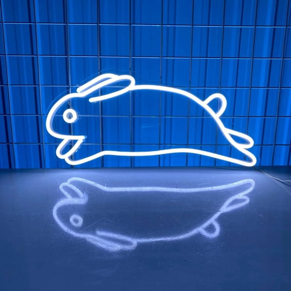 Glowneon Rabbit Neon Sign Decor, Cute Bunny Animal For Baby Girl Room