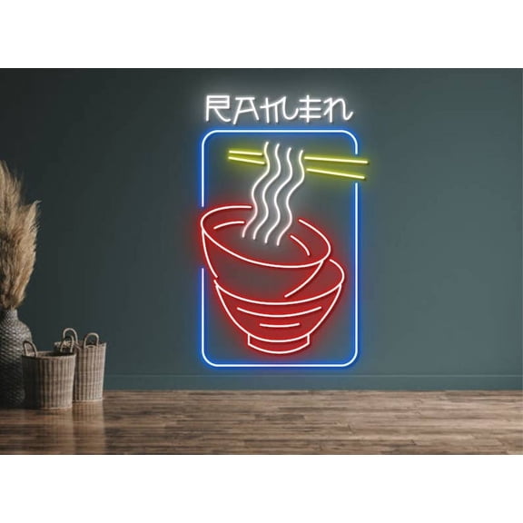 Glowneon Ramen Restaurant Neon Sign, Japanese Noodle Led Decor