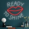 thumbnail image 1 of Glowneon Ready To Shine Neon Sign, Salon Spa Boutique Wall Decor, 1 of 4
