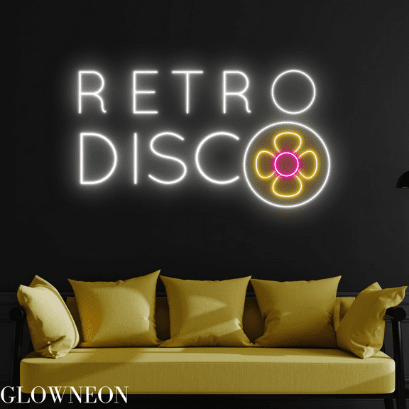 Glowneon Retro Disco Neon Sign, Disco Led Sign, Bar Pub Wall Decor