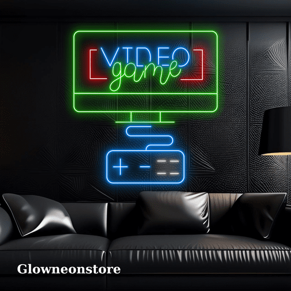 Glowneon Retro Game Machine Neon Sign, Video Game Light, Arcade Neon