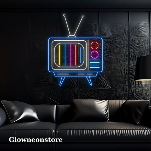 Glowneon Retro TV Neon Sign, Retro TV Led Sign, Retro Television Led Light, Handmade TV Neon Decor
