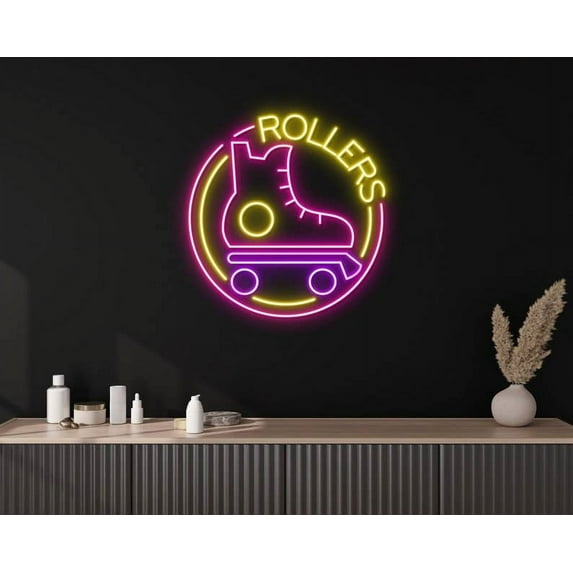 Glowneon Roller Skates Neon Signs, Roller Skates Shop Store Wall Decor