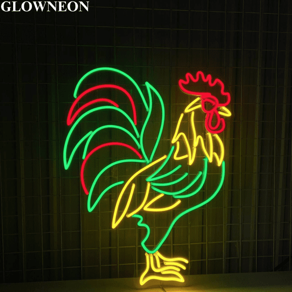 Glowneon Rooster Wall Art, Chicken Farm Decor, Chicken Shop Neon Sign