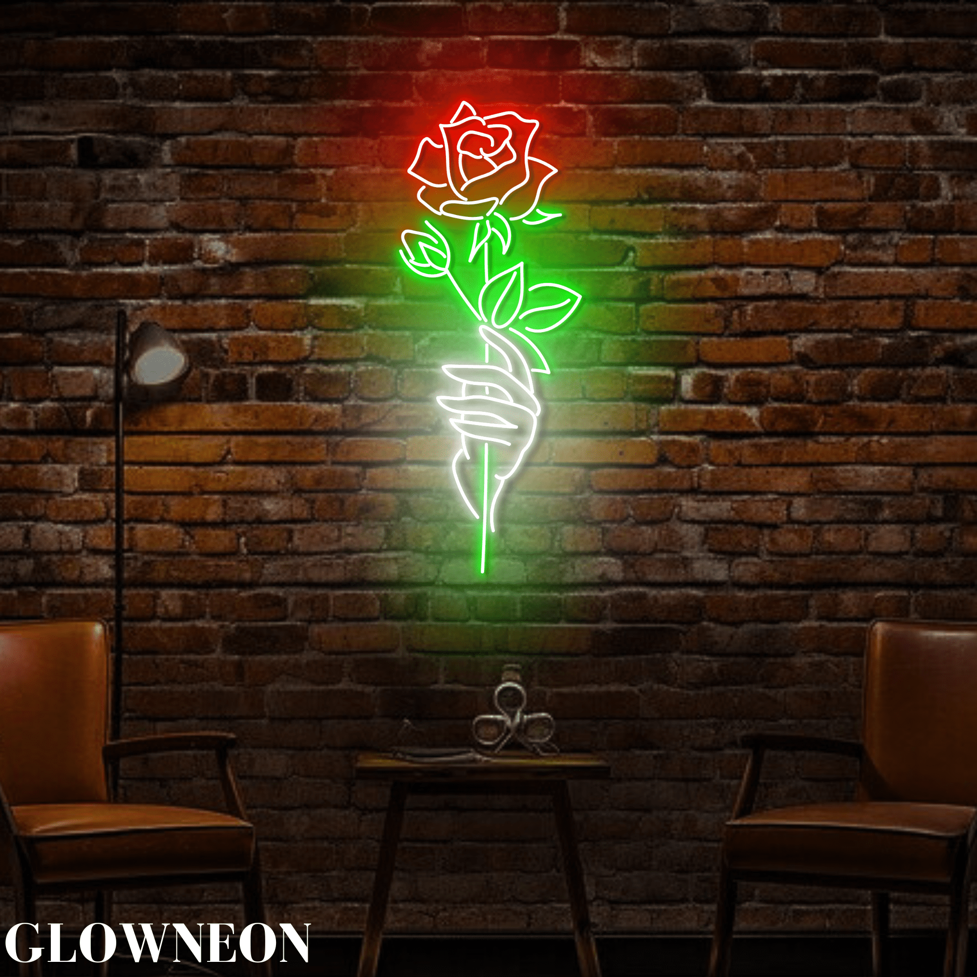 Led Light Sign Roses Glowneon Rose Wall Led Light, Flower Shop Sign, Florist Neon Wall Art ...