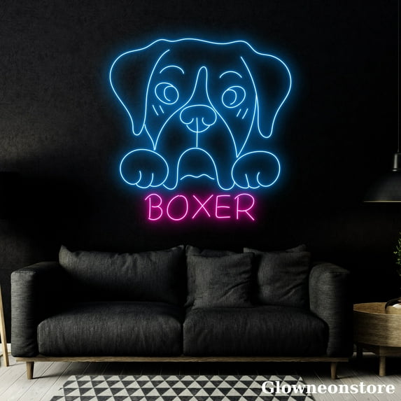 Glowneon Rottweiler Neon Sign, Rottweiler Dog Led Light, Dog Lover Gift, Pet Shop Decor