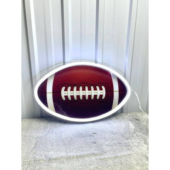 Glowneon Rugby Ball Neon Print Sign, Rugby Ball LED Wall Decoration