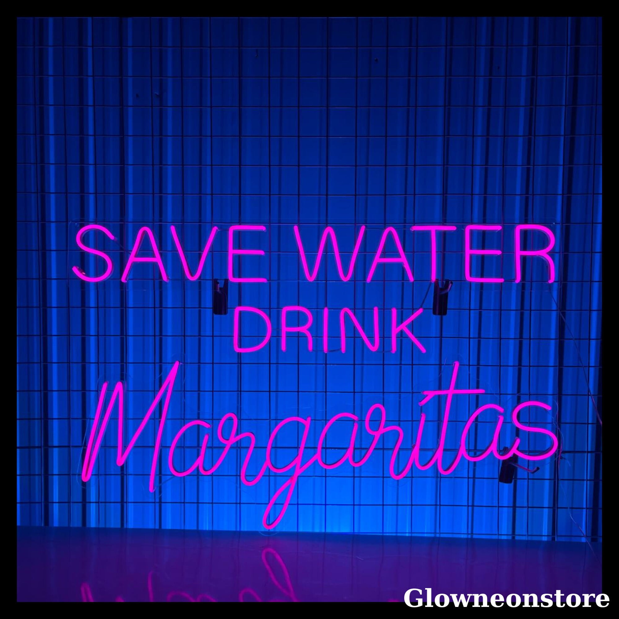 Glowneon Save Water Drink Margaritas Neon Sign, Margarita Led Sign, Bar