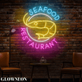 Glowneon Seafood Restaurant Neon Sign, Shrimp Seafood Shop Wall Decor