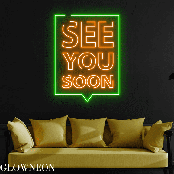 Glowneon See You Soon Neon Sign, Good Bye Led Sign, Restaurant Decor